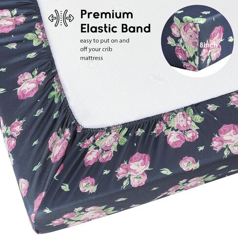 Yoofoss 2-Pack Baby Crib Sheets for Girls 52x28 (Pink+Cherry) | Soft & Breathable & Cozy, Fitted Crib Mattress Cover Set for Baby Bed and Toddler Mattress in Kuwait