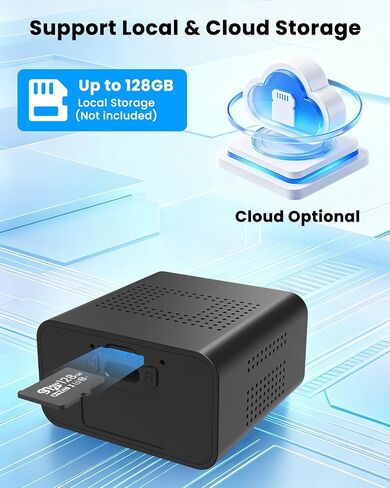 Mini Security Camera, Supports WiFi/AP Hotspot/Offline Use, 4K Small Camera | Wireless Indoor Outdoor No Wifi Security Cameras with Night Vision, Motion Detection, for Home/Pet/ Travel/ Camping, Black in Kuwait