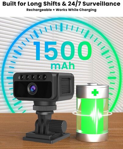 Mini Security Camera, Supports WiFi/AP Hotspot/Offline Use, 4K Small Camera | Wireless Indoor Outdoor No Wifi Security Cameras with Night Vision, Motion Detection, for Home/Pet/ Travel/ Camping, Black in Kuwait