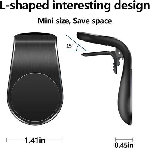 Magnetic Cell Phone Holder for Ford Escape 2020 2021 2022 2023 2024 2025, Air Vent Clip Mount L Shaped Cradle Hands Free Sturdy Black Aluminum Alloy in Saudi Arabia
