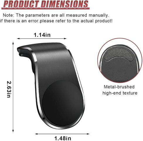 1 Pack Magnetic Phone Mount for Lexus New TX 350 TX350 2024 2025, Air Vent Clip Cellphone Holder L Shape Hands Free Secure Black Aluminum Alloy in Saudi Arabia