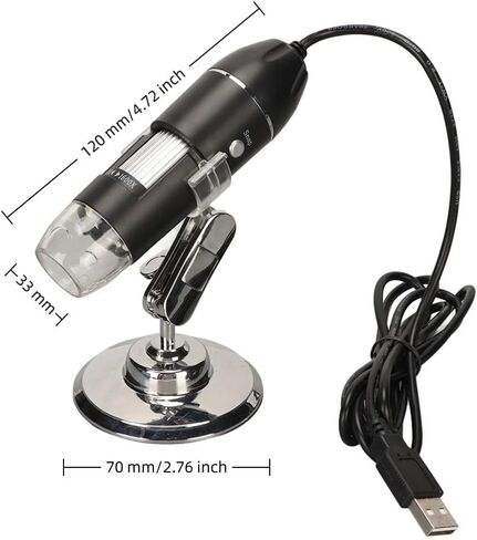 50X‑1600X Magnification Digital Microscope with 8 LED Lights Portable Pocket Handheld USB Microscopes for Windows7 8 10, for mac10.13 in Saudi Arabia