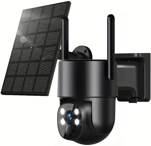 4G LTE Solar Security Camera Wireless Outdoor,5MP 360° PTZ Panoramic with AI Human Detection Auto Tracking,Color Night Vision, Two-Way Audio,Waterproof,7500mAh Battery Built,TF/Cloud Storage in Kuwait