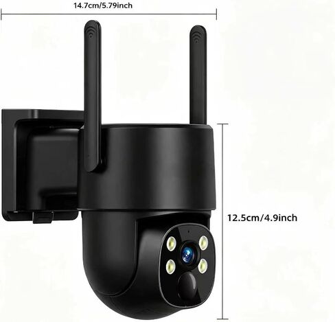 4G LTE Solar Security Camera Wireless Outdoor,5MP 360° PTZ Panoramic with AI Human Detection Auto Tracking,Color Night Vision, Two-Way Audio,Waterproof,7500mAh Battery Built,TF/Cloud Storage in Kuwait