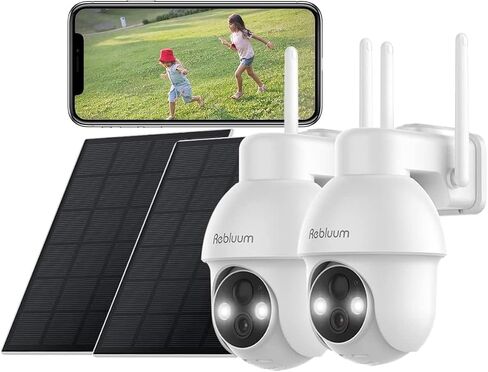 Security Camera Wireless Outdoor, 2K Solar Security Camera and 5MP Solar Camera Outdoor Wireless, Battery Powered 360°PTZ Camera(4 Pack) in Kuwait