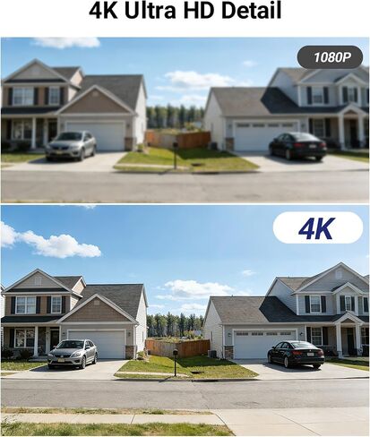 Anlapus 4K Add-On Camera, 8MP Outdoor Indoor Home Surveillance Wired Security Camera with Audio, Night Vision, IP66 Weatherproof, Motion Detection, Only Compatible with Anlapus 4K DVR System in Kuwait