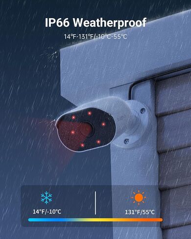 Anlapus 4K Add-On Camera, 8MP Outdoor Indoor Home Surveillance Wired Security Camera with Audio, Night Vision, IP66 Weatherproof, Motion Detection, Only Compatible with Anlapus 4K DVR System in Kuwait