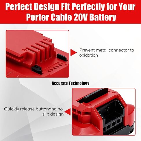 【2-Pack 20V 4000mAh】PCC685L Replacement for Porter Cable 20 Volt Battery | Compatible with Porter Cable 20V Battery Lithium PCC681L PCC685L PCC685LP PCC680L PCC682L PCC600 PCC640 Cordless Tools (Red) in Kuwait