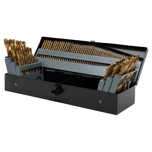 115Pcs 4241Drill Bit Set, Twist Jobber Drill Bit Kit for Stainless Steel, Hard Metal and Wood Plastic with Indexed Metal Case (A-Z, 1-60,1/16 Inch-1/2 Inch) in Kuwait