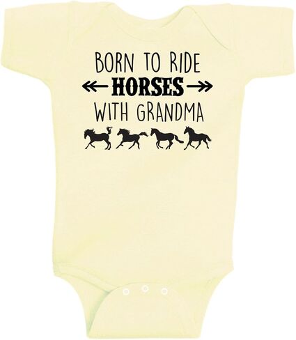 Equestrian Creations Born to Ride Horses with Grandma One-Piece Bodysuit in Kuwait