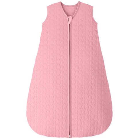 Unnivoll Baby Sleep Sack 6-12 Months 1.0 Tog Baby Wearable Blanket Cotton Sleeping Sack Quilted Baby Sleep Bag with 2-Way Zipper for Infant Newborn Pink in Saudi Arabia