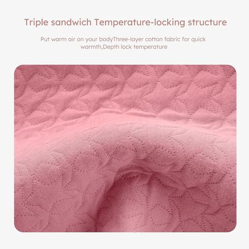 Unnivoll Baby Sleep Sack 6-12 Months 1.0 Tog Baby Wearable Blanket Cotton Sleeping Sack Quilted Baby Sleep Bag with 2-Way Zipper for Infant Newborn Pink in Saudi Arabia