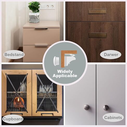Magnetic Drawer Locks for Baby Proofing, Child Safety Magnet Cabinet Lock, Safety First Adhesive Magnetic Locks for Cupboard and Pantry Door (4Locks + 1Key) in Saudi Arabia