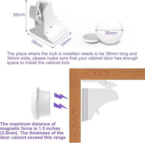 Magnetic Drawer Locks for Baby Proofing, Child Safety Magnet Cabinet Lock, Safety First Adhesive Magnetic Locks for Cupboard and Pantry Door (4Locks + 1Key) in Saudi Arabia
