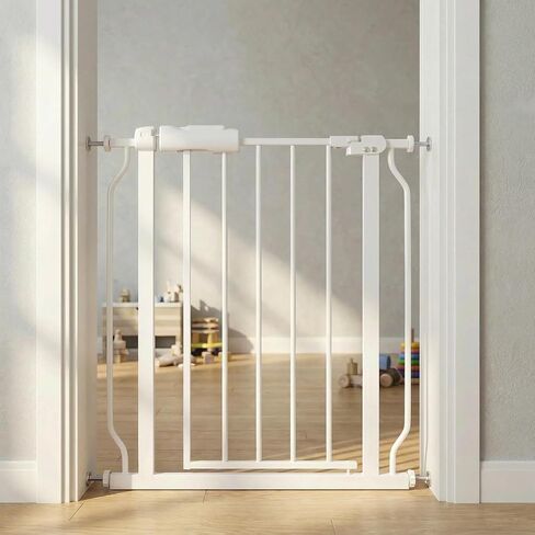 Narrow Baby Gate 24.4-29 Inch Wide Stairs Tension Pet Dog Gates Indoor for Doorways No Drilling Pressure Mounted Metal Pet Gates for Kids in Saudi Arabia