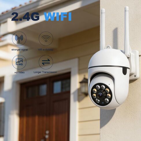 4 piece Wireless WiFi Home Surveillance Camera,1080p Dual-View PTZ Dome Camera,2.4GHz Security Camera,Color Night Vision,Automatic Tracking Two-Way Voice Motion Detection,iOS/Android System in Kuwait