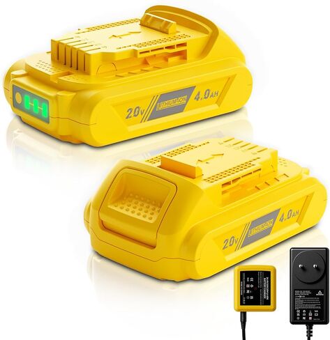 BATTOOL 2-Pack 4.0Ah Replacement for Dewalt 20V Max Battery and Charger Combo 12V/20V DCB112 Charger Compatible with 20 Volt Dewalt Batteries DCB200 DCB203 DCB204 DCB206 and Power Tools in Saudi Arabia