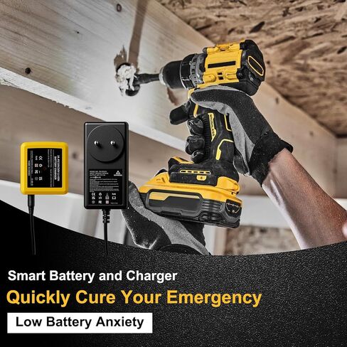 BATTOOL 2-Pack 4.0Ah Replacement for Dewalt 20V Max Battery and Charger Combo 12V/20V DCB112 Charger Compatible with 20 Volt Dewalt Batteries DCB200 DCB203 DCB204 DCB206 and Power Tools in Saudi Arabia