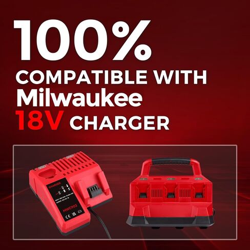 Upgraded 2Pack 48-11-1850 7.0Ah Li-ion Replacement for Milwaukee 18v Battery Charger Combo 48-11-1820 48-11-1828 48-11-1840 48-11-1862 Compatible with Milwaukee Battery with LED Indicator in Saudi Arabia