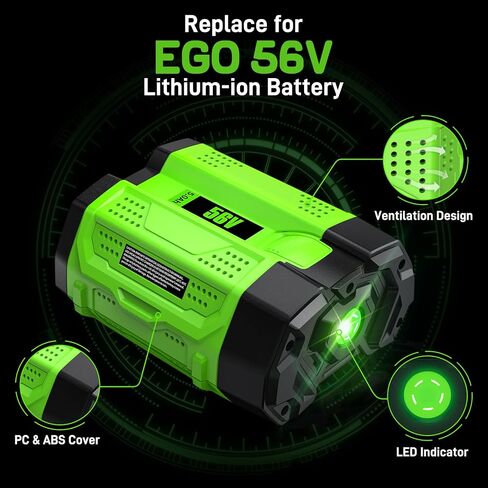 56V 5.0Ah Battery and Charger Kit Compatible with EGO 56V Batttery BA2800 BA4200 BA1400 56 Volt Power Tools Lawn Mower Leaf Blower Chainsaw in Saudi Arabia