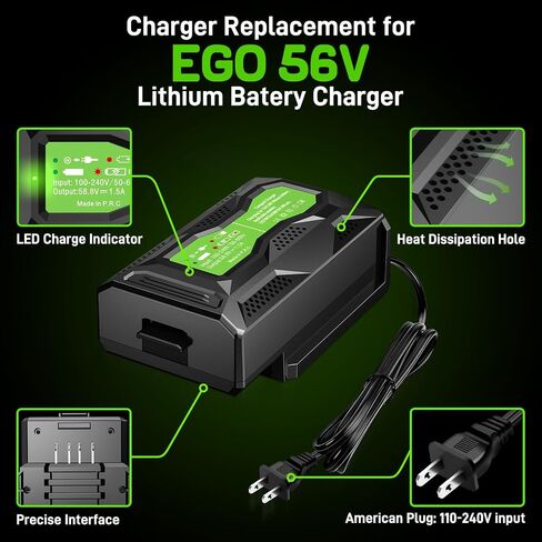 56V 5.0Ah Battery and Charger Kit Compatible with EGO 56V Batttery BA2800 BA4200 BA1400 56 Volt Power Tools Lawn Mower Leaf Blower Chainsaw in Saudi Arabia