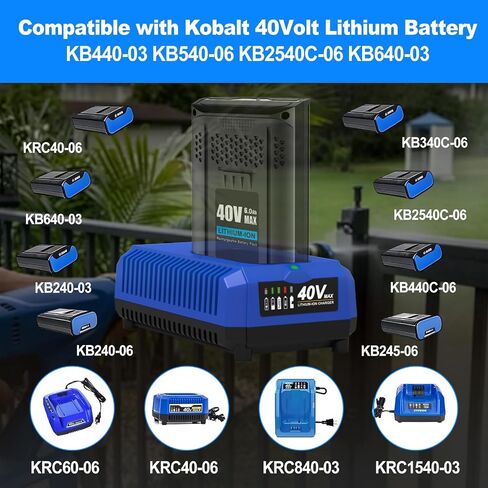 40v 6.0Ah Battery and Charger Kit Replace for Kobalt 40V Battery KB440-03 KB540-06 KB2540C-06 KB640-03 and Charger KRC40-06 KRC840-03 in Kuwait