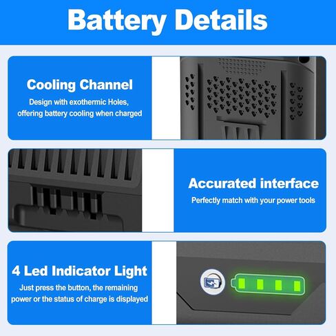 40v 6.0Ah Battery and Charger Kit Replace for Kobalt 40V Battery KB440-03 KB540-06 KB2540C-06 KB640-03 and Charger KRC40-06 KRC840-03 in Kuwait