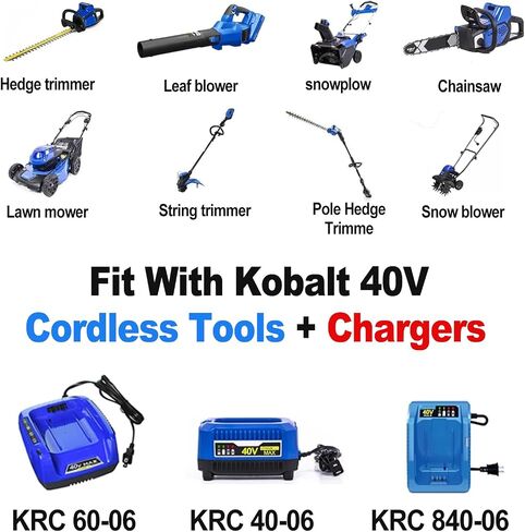40v 6.0Ah Battery and Charger Kit Replace for Kobalt 40V Battery KB440-03 KB540-06 KB2540C-06 KB640-03 and Charger KRC40-06 KRC840-03 in Kuwait