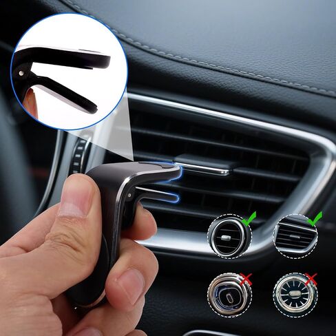 Magnetic Cell Phone Holder for Kia Sorento 2021-2025, Air Vent Clip Mount L Shaped Cradle Hands Free Sturdy Black Aluminum Alloy in Saudi Arabia