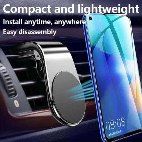 Magnetic Cell Phone Holder for Kia Sorento 2021-2025, Air Vent Clip Mount L Shaped Cradle Hands Free Sturdy Black Aluminum Alloy in Saudi Arabia