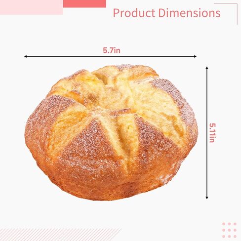 Artificial Loaf Bread, 5.7 x 5.1 x 3.1 Inches Fake Bread Loaf, Simulation Food PU Fake Loaves for Shop Display, Photography Props, Home Decor in Saudi Arabia