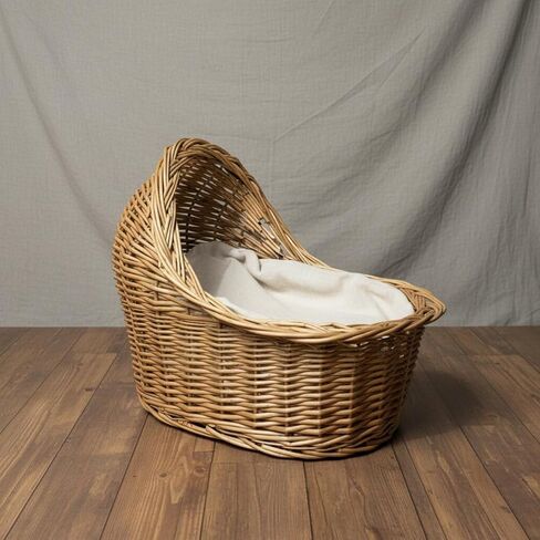 Wicker Woven Pet Bed Creative Design Woven Animal Basket Cozy & Comfortable Infant Basket Photography Prop for Nursery, S in Saudi Arabia