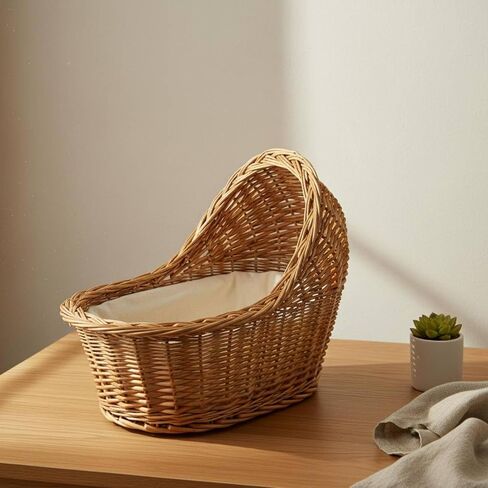 Wicker Woven Pet Bed Creative Design Woven Animal Basket Cozy & Comfortable Infant Basket Photography Prop for Nursery, S in Saudi Arabia