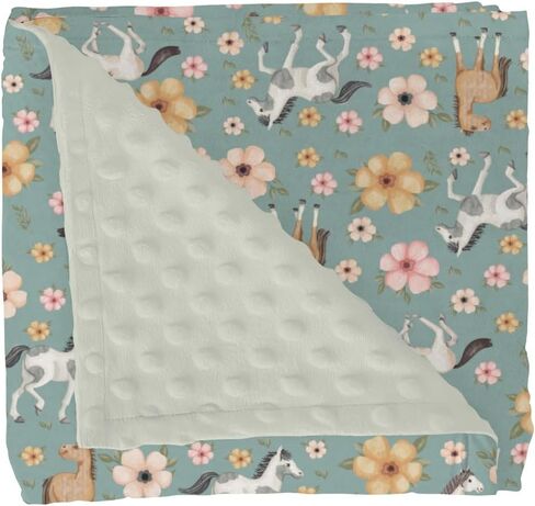 Vintage Wild Horses Baby Blankets for Girl Boy Running Horse Soft Mink Dotted Backing Double Layer Swaddle Receiving Blanket Wild Western Cowboy Animal Bed Throws for Newborn Toddler Crib 30x40 in Saudi Arabia