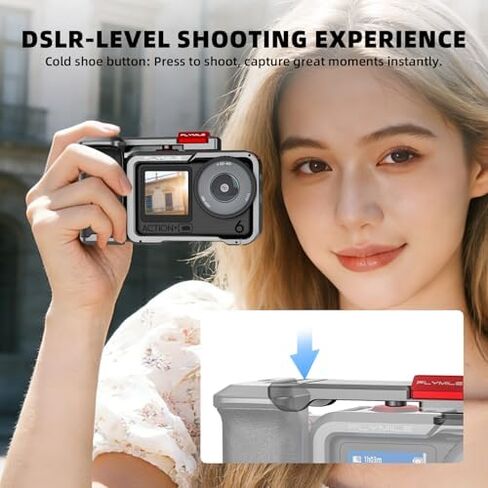21" Action 6 Camera Tripod, Magnetic Quick Release Adapter Selfie Stick Extended Pole Handle Grip for Action 6 Grip Kit (with Metal Cage), Aluminum Alloy Camera Handle Bundle in Kuwait