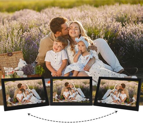 Aramox 10.1in Digital Picture Frame Digital Photo Frame with 1280x800 IPS Touch Screen Auto Rotate Wall Mountable for Gifts Family Elderly (-) in Saudi Arabia