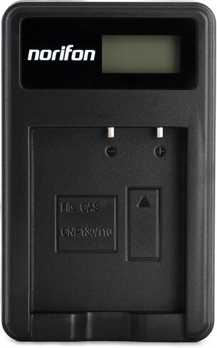 شاحن USB Norifon NP-110 LCD لـ Casio Exilim EX-FC200S، EX-Z3000 | متوافق مع كاسيو اكسيليم EX-ZR10، EX-ZR15، EX-ZR20، Exilim Zoom EX-Z2000، EX-Z2200، EX-Z2300 in Kuwait
