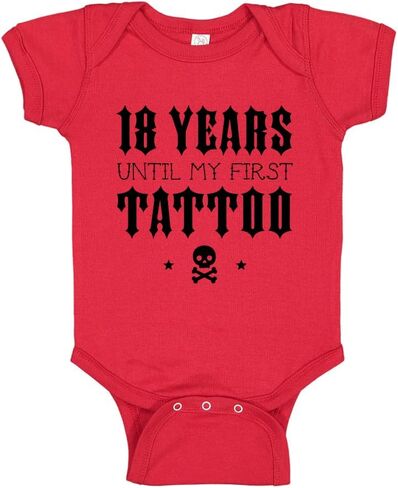 The Shirt Den 18 Years Until My First Tattoo Baby Bodysuit Infant One Piece in Saudi Arabia