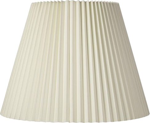 Edie Extra Large Ivory White Pleated Lamp Shade 11x19x14.5 (Spider) | 11" Top x 19" Bottom x 14.25" High x 14.5" Slant Replacement for Table + Floor Lamps Pre-Assembled Harp + Finial in Saudi Arabia