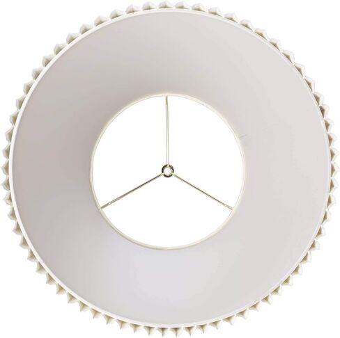 Edie Extra Large Ivory White Pleated Lamp Shade 11x19x14.5 (Spider) | 11" Top x 19" Bottom x 14.25" High x 14.5" Slant Replacement for Table + Floor Lamps Pre-Assembled Harp + Finial in Saudi Arabia