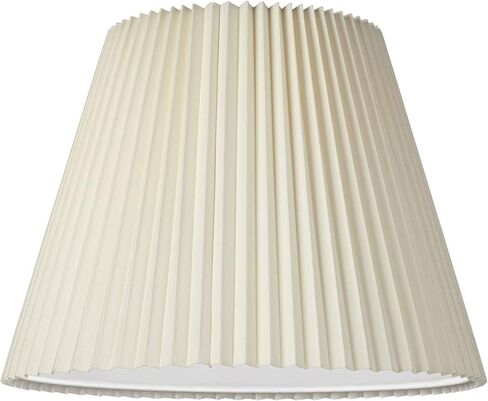 Edie Extra Large Ivory White Pleated Lamp Shade 11x19x14.5 (Spider) | 11" Top x 19" Bottom x 14.25" High x 14.5" Slant Replacement for Table + Floor Lamps Pre-Assembled Harp + Finial in Saudi Arabia