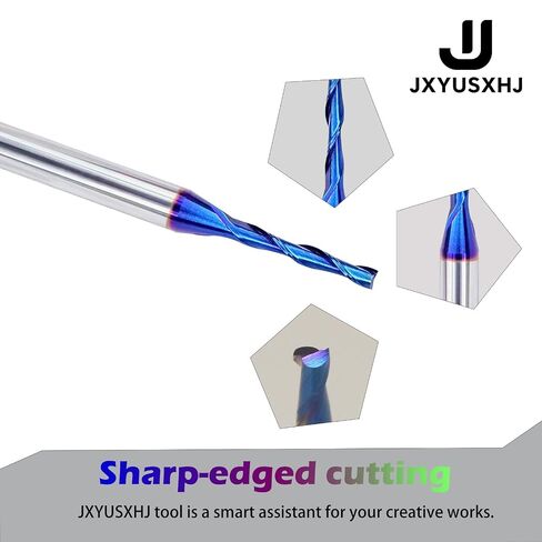 VIC008 CNC Spiral Router Bit with Up Cut Solid Carbide End Mill Bit for Custom Furniture, High Precision Cutting, Plunging (1/4S*1/8D*3/4CL*2-1/2OVL) in Kuwait