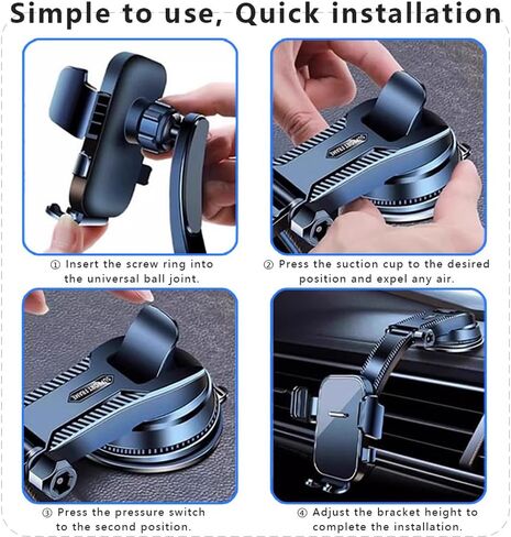 Phone Holders for Your Car for Cadillac ELR XLR XLR-V Eldorado 2000-2016, Shockproof 360° Adjustable Car Phone Holder One-Hand Operation Easy Removal Reusable in Saudi Arabia