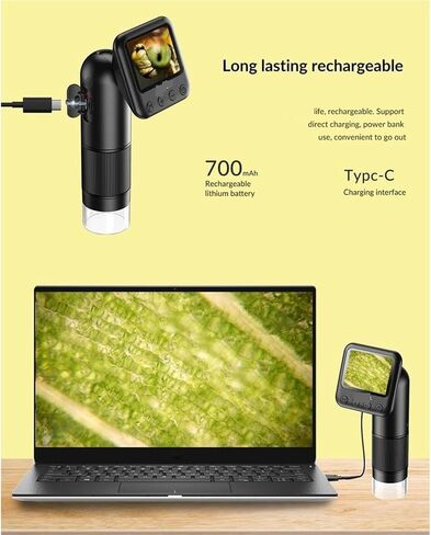 Microscope, Microscope, HD Digital, Pocket with 2-inch LCD Screen USB Laboratory Equipment,for Homeschool Lab in Kuwait