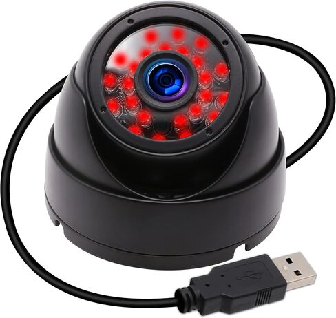MMlove USB Dome Camera,2MP 1080P Waterproof Night Vision with IR-Cut Filter | 3.6mm Wide Angle Metal Housing Plug & Play Indoor Outdoor Surveillance Webcam for PC in Kuwait