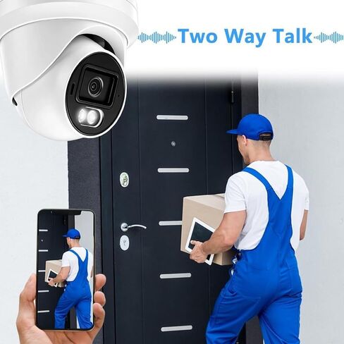 5MP Full Color PoE IP Security Camera with F1.0 Aperture for House, Outdoor | Human/Vehicle Detection, SD Card Slot, 100ft Night Vision, Two Way Talk IP Camera, IP66 Waterproof Security Cameras Outdoor in Kuwait