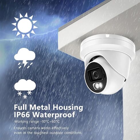 5MP Full Color PoE IP Security Camera with F1.0 Aperture for House, Outdoor | Human/Vehicle Detection, SD Card Slot, 100ft Night Vision, Two Way Talk IP Camera, IP66 Waterproof Security Cameras Outdoor in Kuwait
