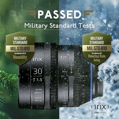 Irix Cine 30mm T1.5 Lens for Canon RF Mount Cameras | Military Certified for Humidity and Freezing Rain/Icing | Compatible with Magnetic Filters | Distance Scale in Feet in Kuwait
