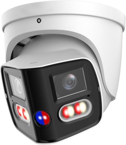 Smart Dual Light 2x4MP IP POE Camera 1/2.7" CMOS 4K 180° Duo Splicing Image,2 Way Talk Built-in Mic and Speaker,Warning Lights and Alarm Sounds, IPC-PDW4K-T180 in Saudi Arabia