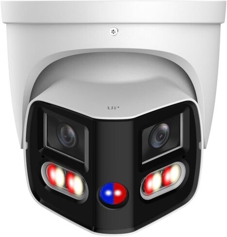 Smart Dual Light 2x4MP IP POE Camera 1/2.7" CMOS 4K 180° Duo Splicing Image,2 Way Talk Built-in Mic and Speaker,Warning Lights and Alarm Sounds, IPC-PDW4K-T180 in Saudi Arabia
